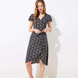 Loft Vine Flutter Wrap Dress